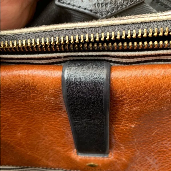 FOSSIL Leather Brown Black Purse Bag Shoulder Bag Handbag Women Accessories - Image 3