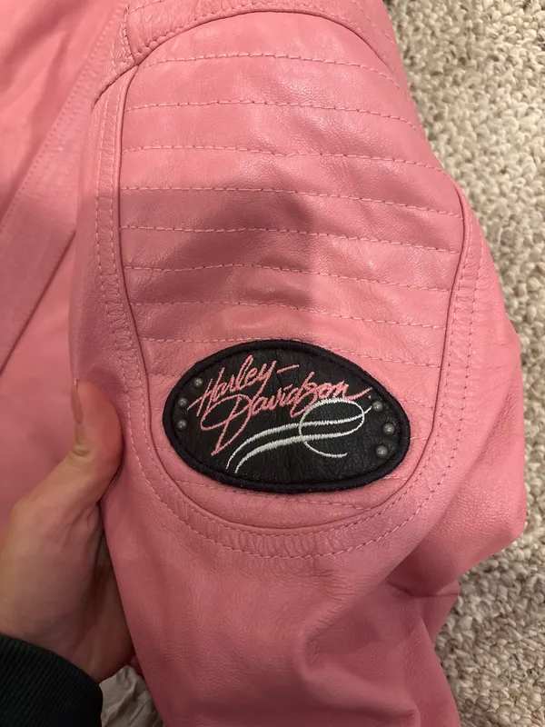Vintage Harley-Davidson Riding Jacket Pink - Image 3
