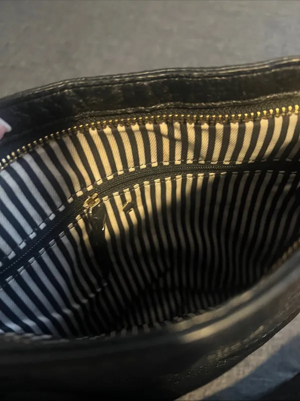 kate spade Black Pebbled Leather Crossbody with Gold Chain Trim - Image 5