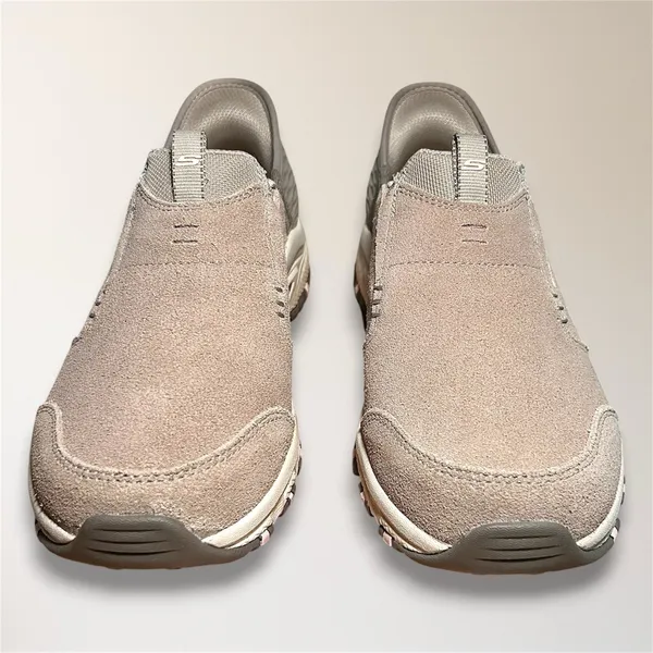 Skechers Slip Ins Hillcrest‎ Sunapee Trail Taupe Suede Shoes Women's 8 Hiking - Image 7
