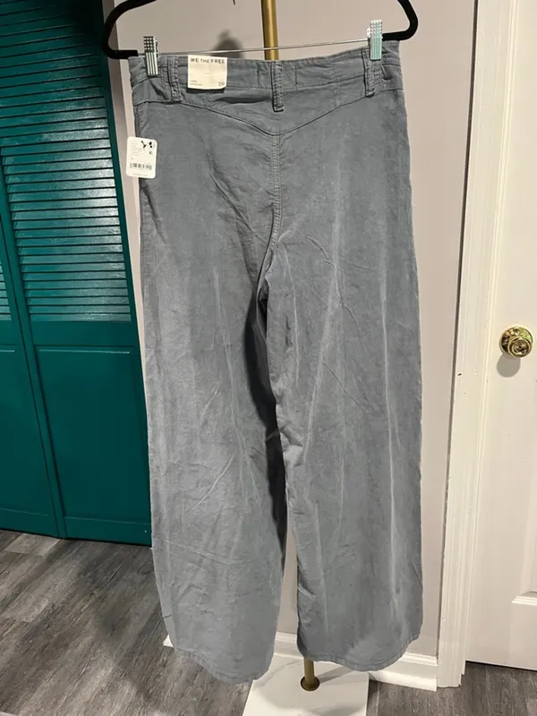 Free People NWT We The Free Libre Cord Wide-Leg Jeans Mockingbird - Image 7
