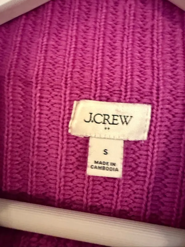 J.Crew Fuschia ribbed mock neck sweater small - Image 3