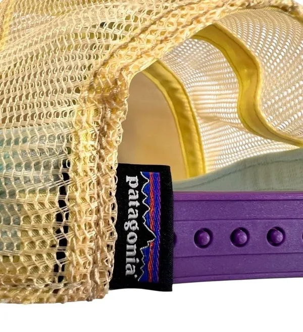 Patagonia Rope Mesh 5 Panel Pastel Trucker Snapback Hat Cap OS Fitzroy Mountains - Image 6