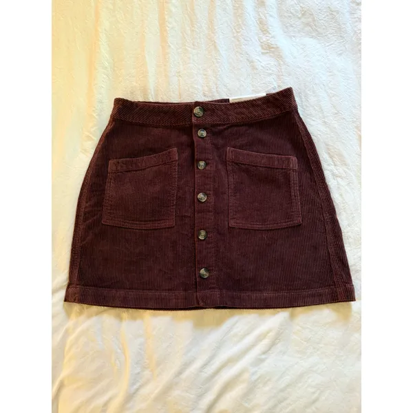 American Eagle Skirt Womens Size 4Long Brown Corduroy Short Skirt High Rise NWT - Image 2