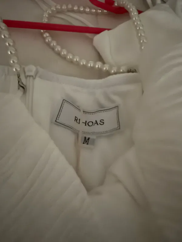 Rihoas Pearl strap white dress - Image 3