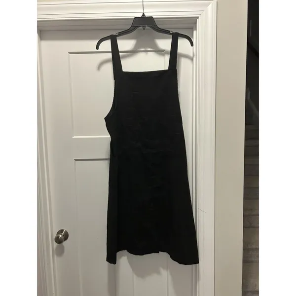 Overall Dress Pocket Black Corduroy Size 2X Front And Back Pockets Midi Teacher - Image 5