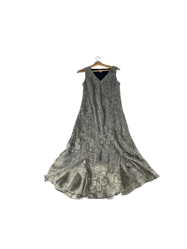 Vintage Y2K Dressbarn Paisley Midi Dress 8 Whimsigoth Fairy Grunge Boho V Neck - Image 6