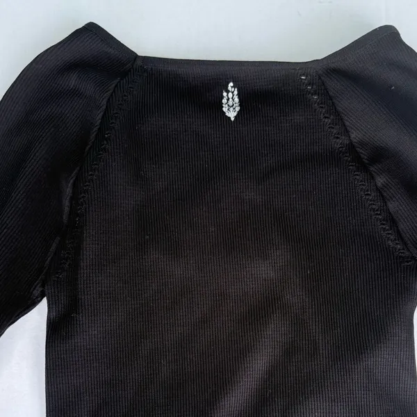 Free People Movement Cut It Out Long Sleeve Top Black XS/P - Image 10