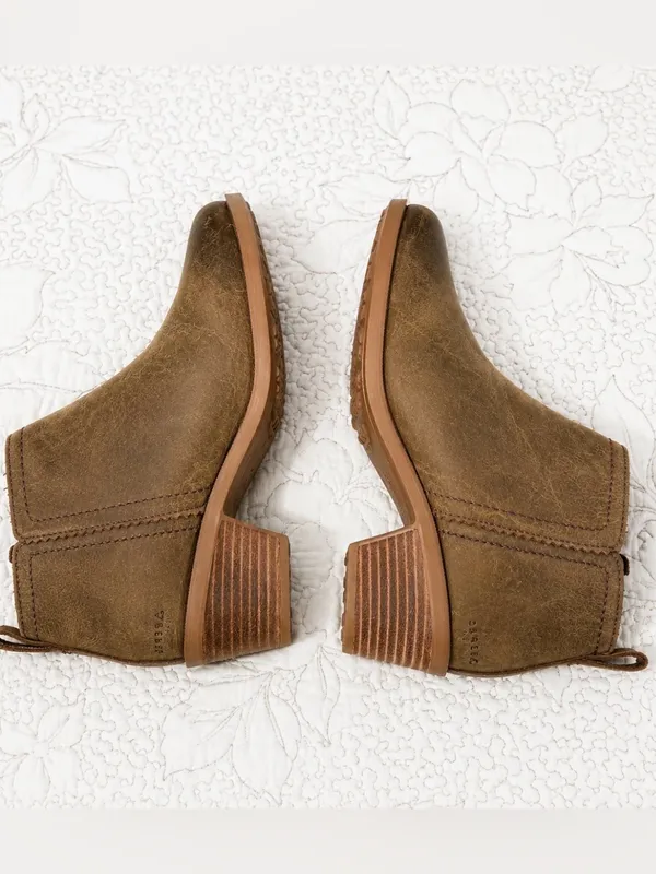 💥 TEVA Anaya Waterproof Leather Side Zip Ankle Boots Brown Women’s 7💛 - Image 4
