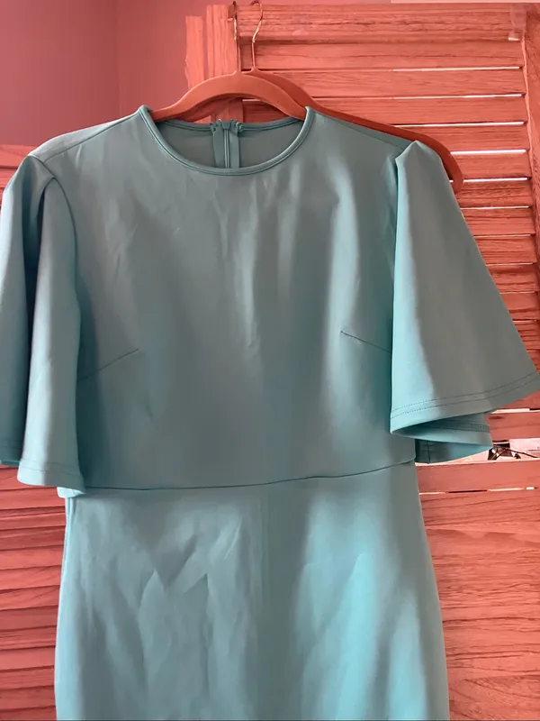 Women's Sheath Dress with Flutter Sleeves Medium - Image 4