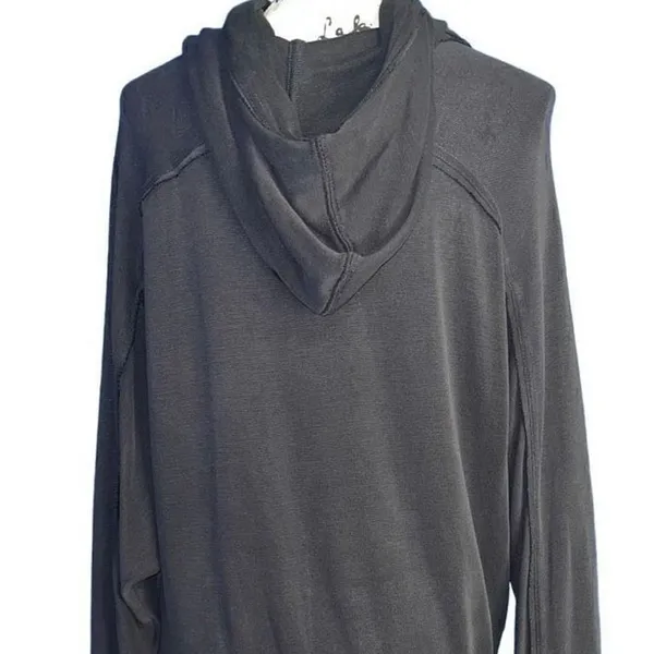 FP Movement Free People Charcoal‎ Gray Oversized Exposed Seam Pullover Hoodie S - Image 2