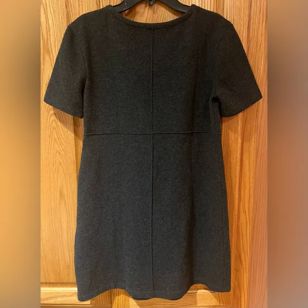 ZARA Dark Gray Short‎ Sleeve Crewneck Cotton Blend Soft Mini Dress Size Small - Image 14