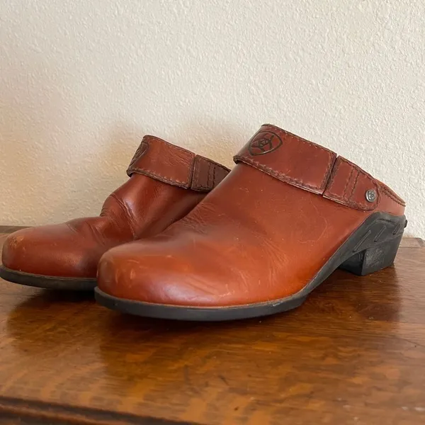 Ariat Leather Clogs‎ Brown - Image 5