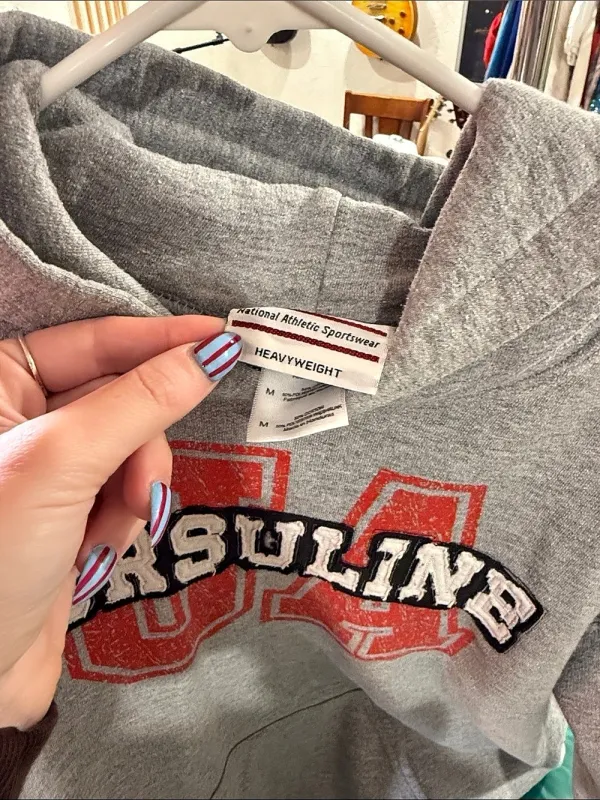 Champion Varsity Logo Hoodie in Gray Size Medium - Image 2