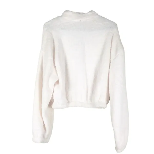 NWT Sherpa Pullover Womens M White Fleece 1/2 Zip Oversized Cozy Minimalist - Image 6