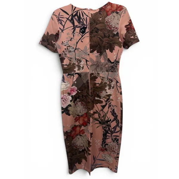 ASOS‎ Womens Pink Floral Scuba Short Sleeve Midi Sheath Dress Size 6 US - Image 2