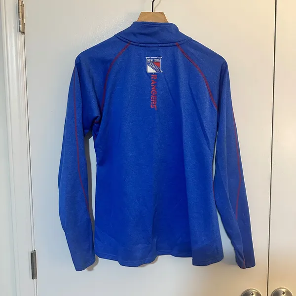 NHL | New‎ York Rangers Hockey Women's Royal Blue Full Zip Track Jacket, Size L - Image 2