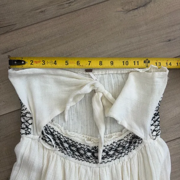 Free People Carmen Convertible One Piece Ivory Black Wide Leg Jumpsuit S - Image 9