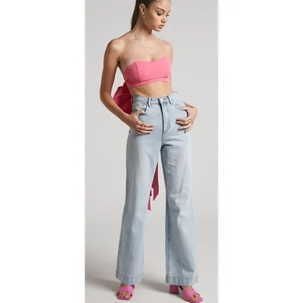 Showpo Shaima Strapless Bow Crop Top NWT Sz. 4 - Image 2