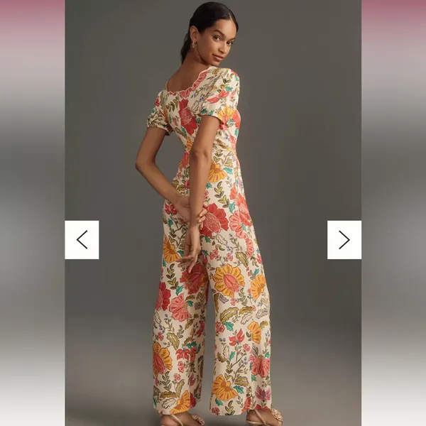 Farm Rio Puff Sleeve Floral Jumpsuit - Image 3