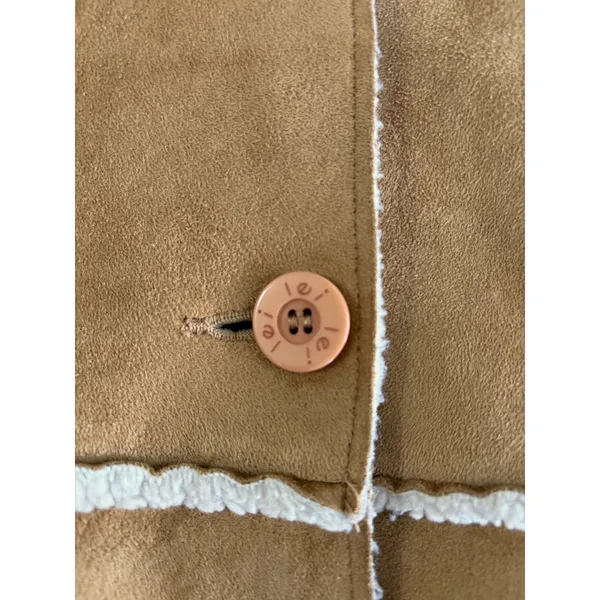 lei Vintage Y2K Faux Suede‎ Sherpa Lined Patchwork Jacket Tan Brown Small - Image 12