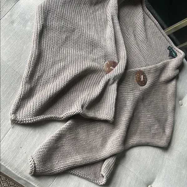 Overland Knit 100% Cotton Button Shall One Size Brown - Image 4
