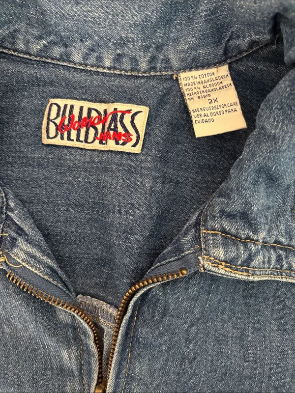 Bill Blass Vintage Denim Full Zip Shacket Shirt Women’s Size 2X - Image 4