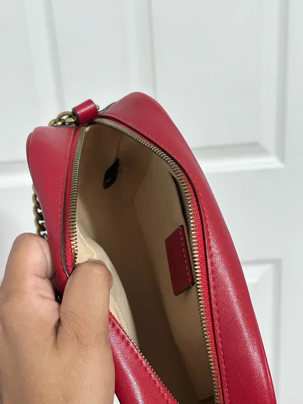 Red Faux Leather Crossbody Purse - Image 4