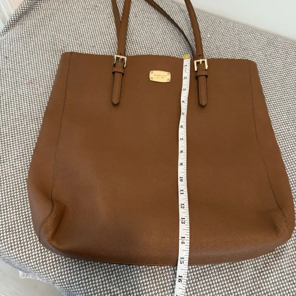 MICHAEL KORS Large Saffiano Leather Tote JET SET Tall TRAVEL ACORN BROWn - Image 16