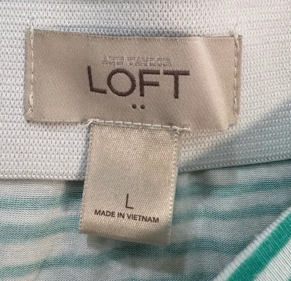 SALE! Green LOFT Outlet Striped Maxi Skirt Size L EUC - Image 5