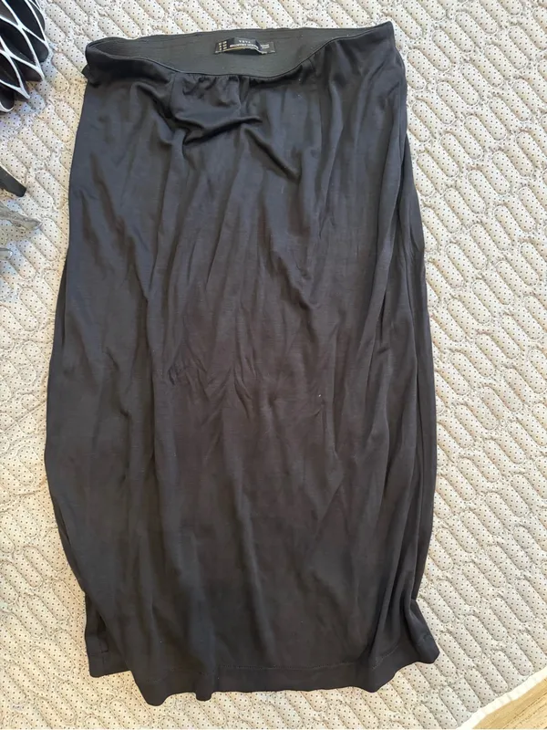 Zara Black Wrap Midi Skirt - Image 2