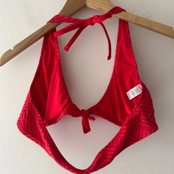 Aerie Womens Red‎ Triangle Padded Halter Bikini Swim Suit Top - Image 3