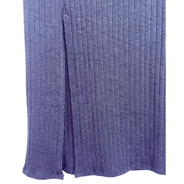 Abercrombie & Fitch Black Ribbed Knit Pull On Side Slit Midi Skirt Womens Size S - Image 7