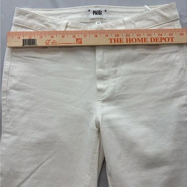 Paige‎ Hoxton Ankle High Rise Skinny Jeans Light Ecru Off White Size 29 - Image 5