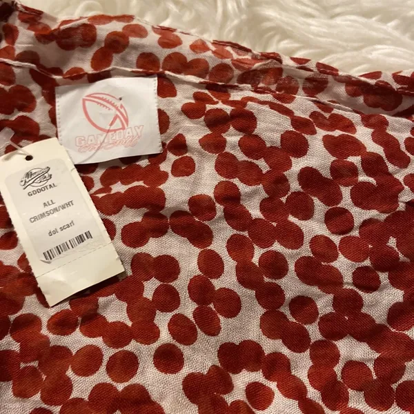 Scarf brand new Gameday girl stuff all crimson /why dot scarf long 36” wide 19” - Image 10