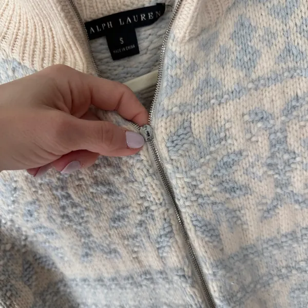 Vintage Ralph Lauren‎ Cashmere Ski Sweater Fair Isle Full Zip knit mockneck - Image 10