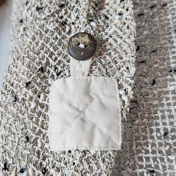 Keren Hart Natural Loose Knit Cardigan with Oversized Button Detail Size XXL - Image 7