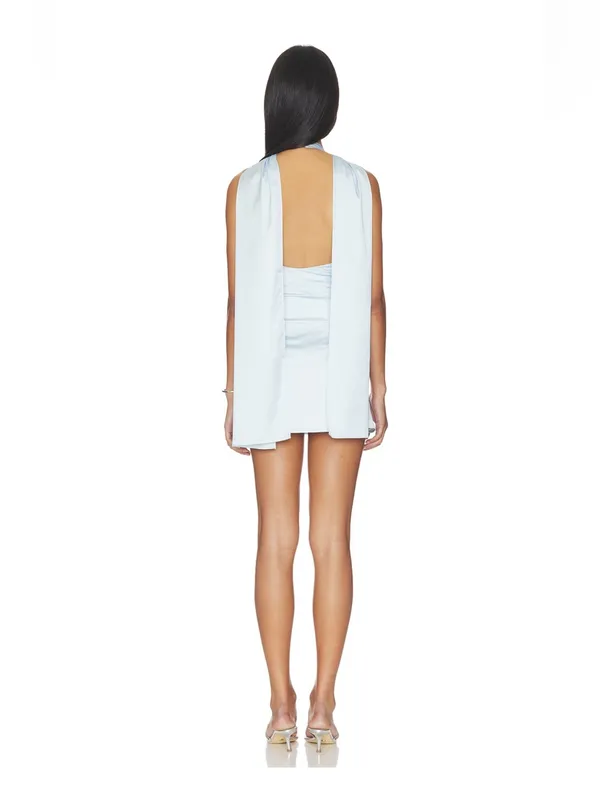More To Come Demetria Mini Dress in Blue Floral - Image 2