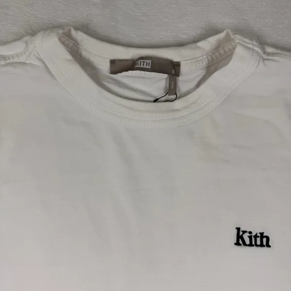 Kith Womens Embroidered Logo Cotton Crew‎ Neck T-Shirt White KHW3265 Size S - Image 3