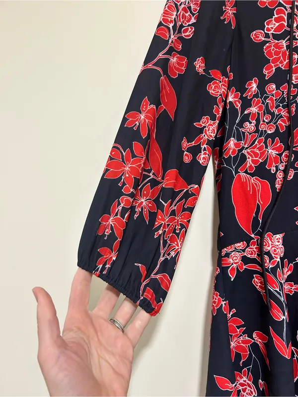 NWT Alice + Olivia Vine Floral Black Cherry Mini Dress Size XS - Image 3