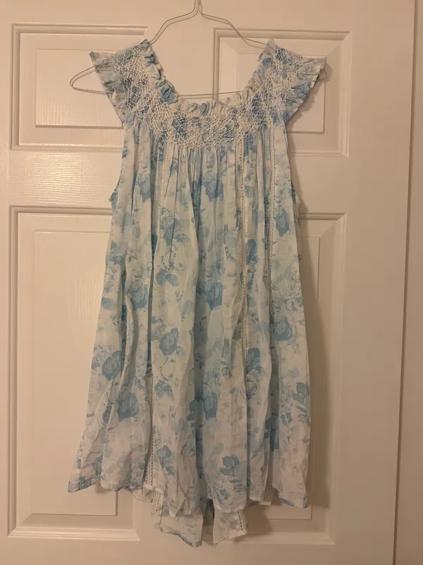 Loveshack Fancy Finchley Slate Blue Dream Mini Dress - Image 5