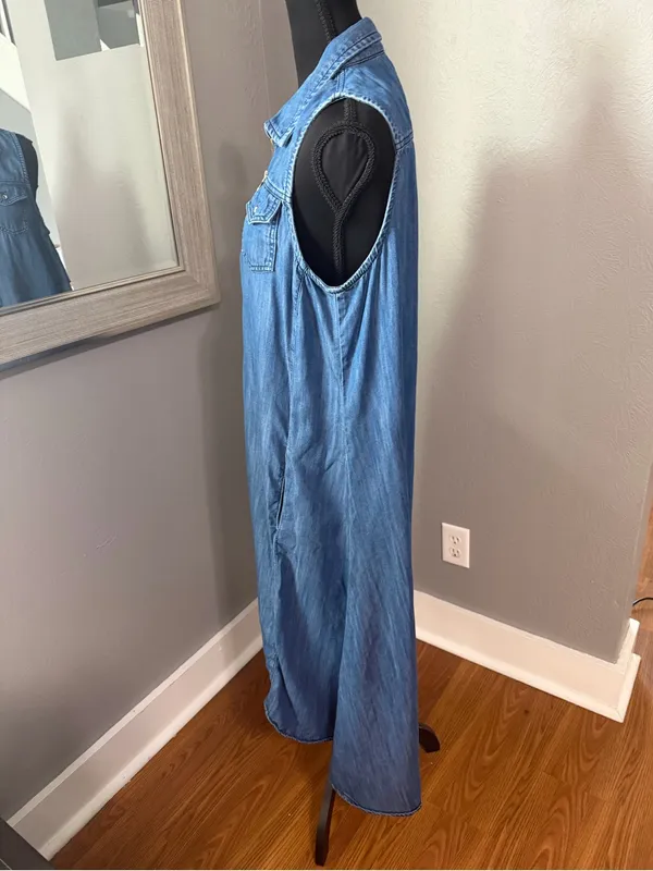 INC International Concepts denim costal cowgirl high-low boho dress 10 - Image 3