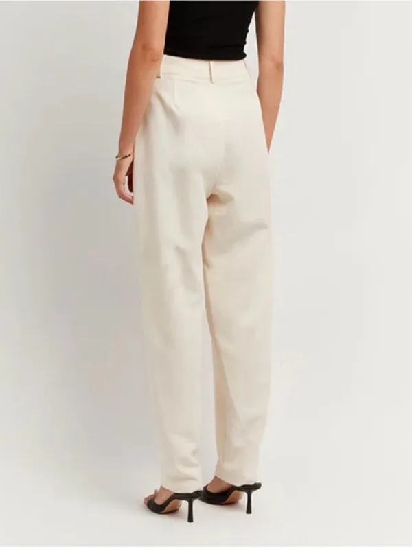 Dissh Jackson Tapered Trouser Pants 2 Cream Minimal Clean Girl Scandi Work Chic - Image 4