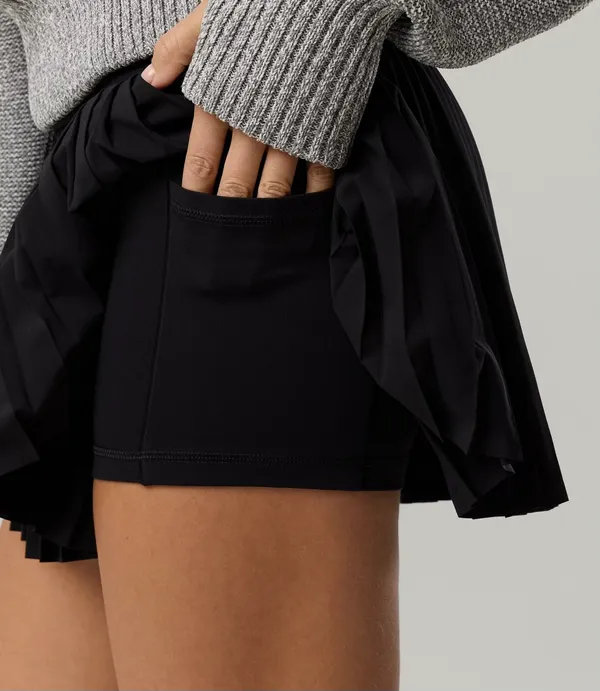Offline By Aerie Your Serve True Black Pleated Skort - Image 3