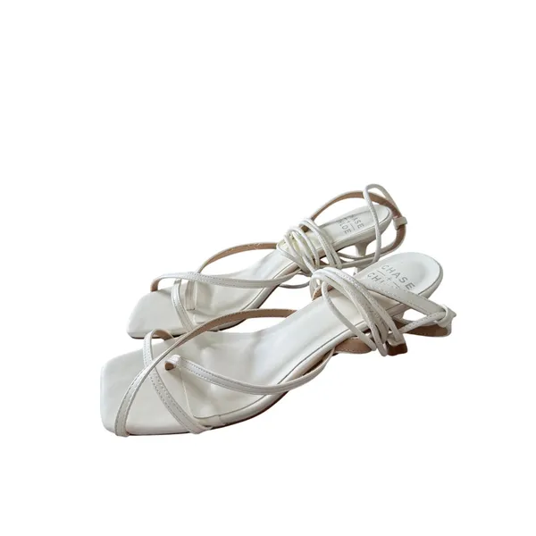Chase + Chloe Wraparound Sandals‎ Size 8 OffWhite Square Open Toe - Image 3