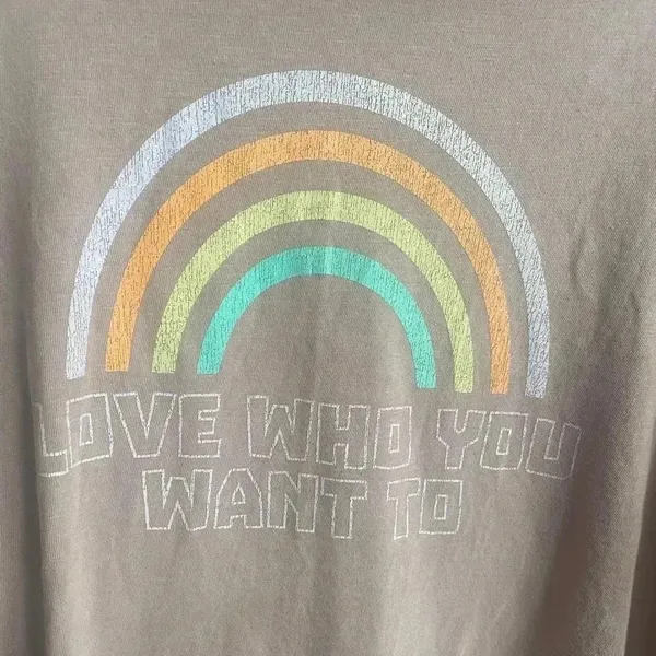 🆕NWOT Aerie Distressed Vintage Rainbow Print Oversize Tee L🆕 - Image 6
