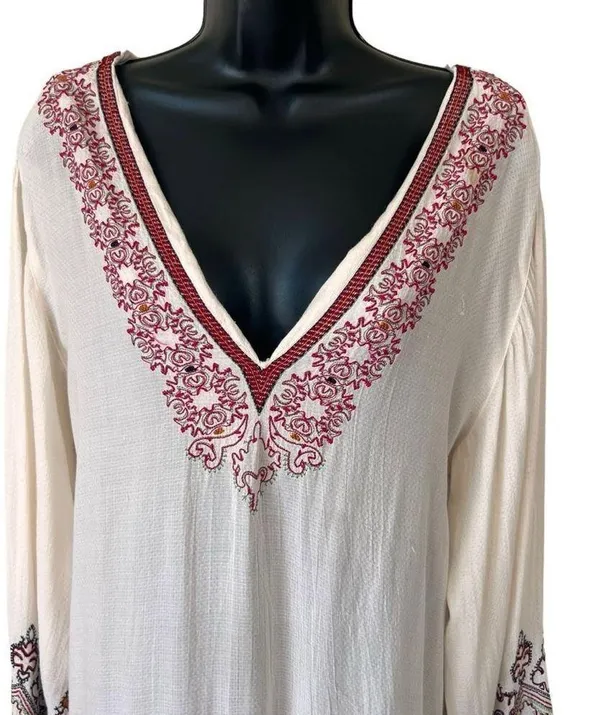 Free People Wild One Embroidered Peasant Dress - Image 4