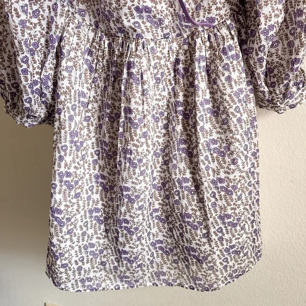 Daughters of India Binita Mini Dress Violet Floral Boho Cotton XS NWT - Image 7