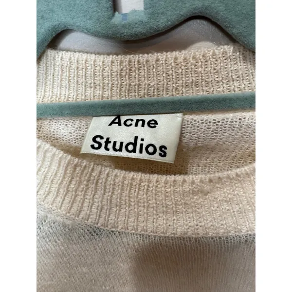Acne Studios Ryssa Alpaca Merino Wool Cream Cropped‎ Sweater Sz S - Image 5