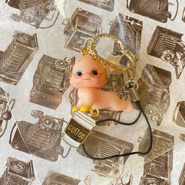 Handmade Kawaii retro y2k baby kewpie doll unisex phone strap/accessory/keychain/bag charm/display👼💚 - Image 4